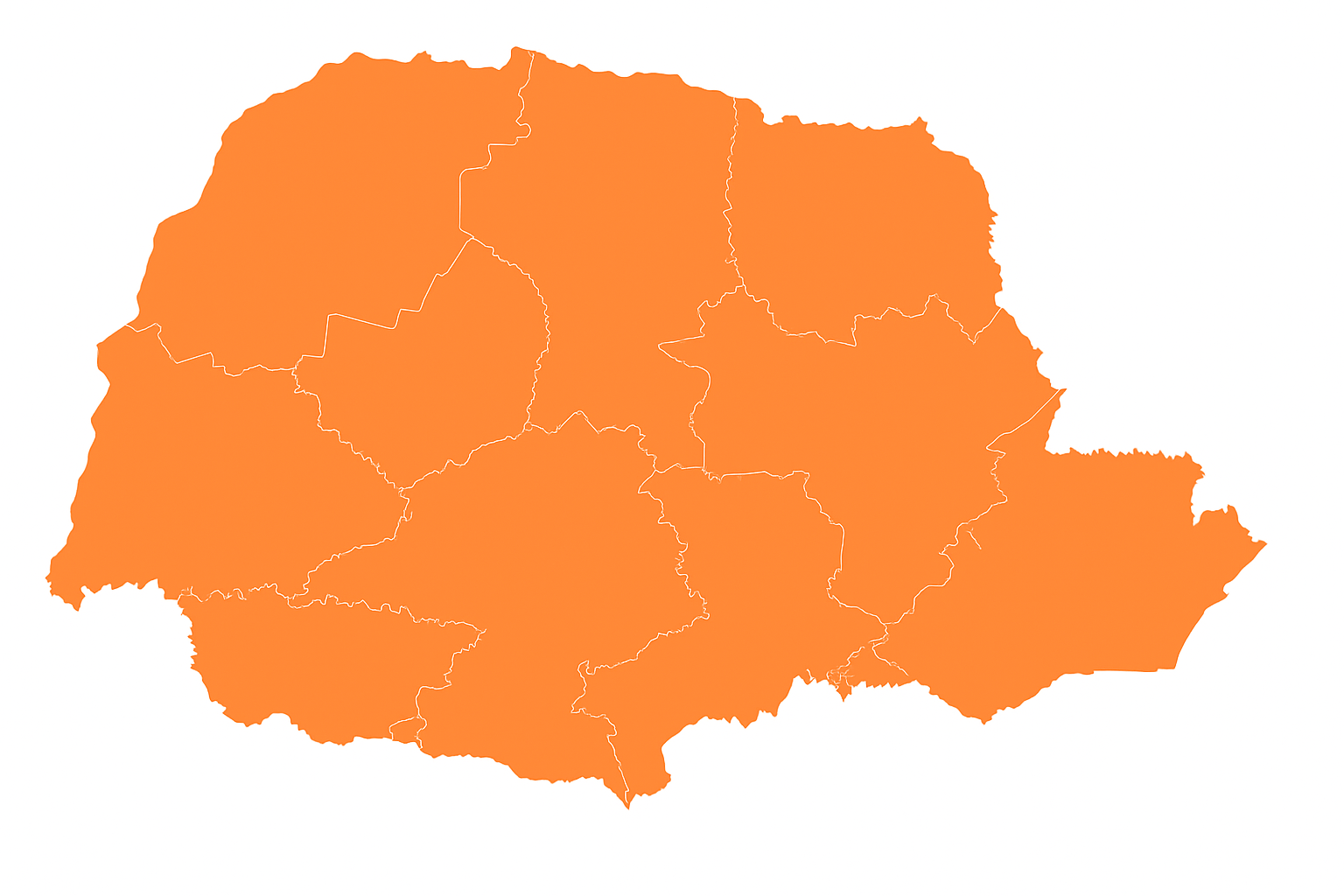 Mapa do Paraná por Regionais
